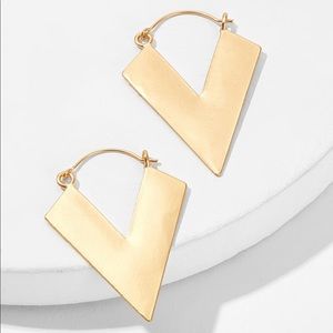 Triangle Drop Earrings - Gold